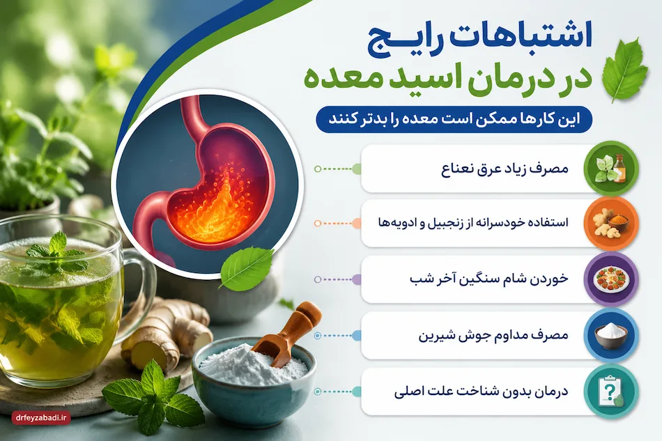 اشتباهات رایج در درمان اسید معده با طب سنتی